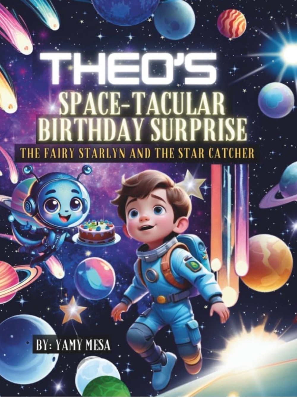 Theo's Space-Tacular Birthday Surprise - Kids Book (Blue)
